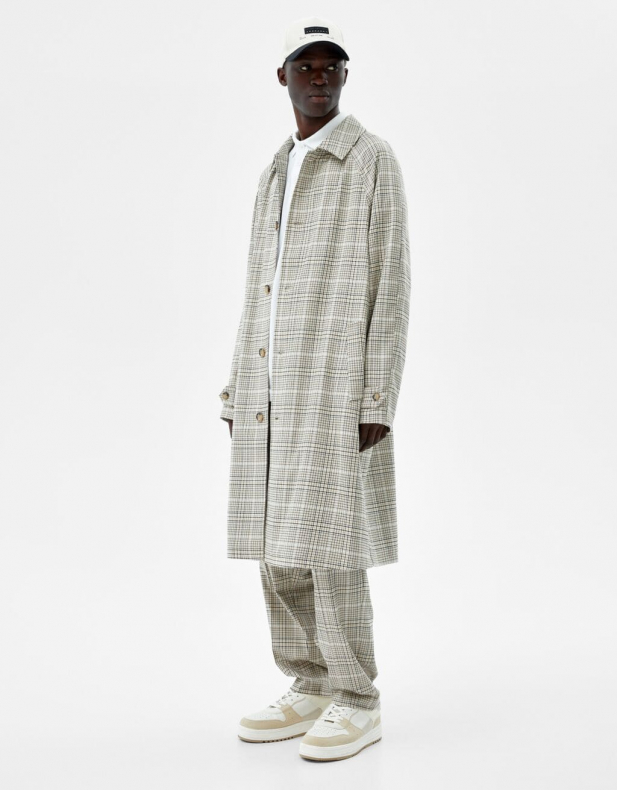 Karierter Trenchcoat